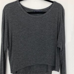 Brandy Melville gray asymmetric top  long sleeves